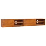 Solid Teak Wood Wall-Mounted TV Cabinet Colonial  Smooth Finish Storage