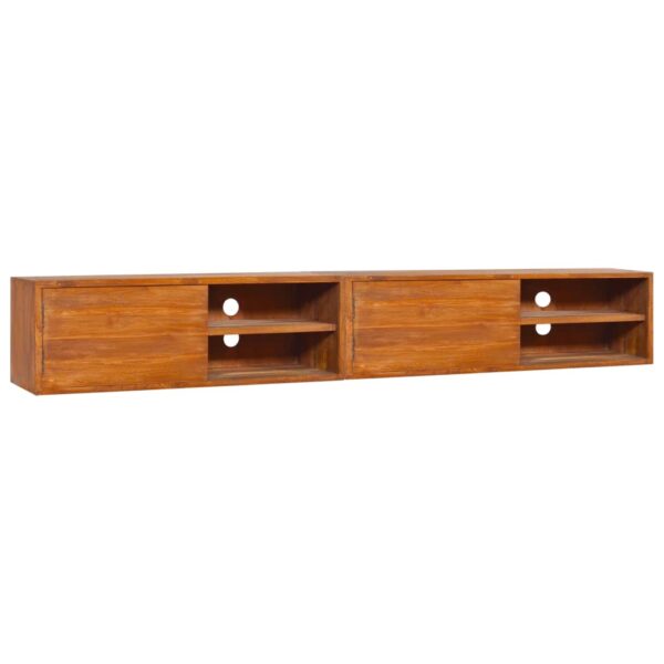 Solid Teak Wood Wall-Mounted TV Cabinet Colonial  Smooth Finish Storage