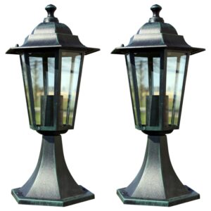 Garden Lights 2 pcs Dark Green/Black Aluminium