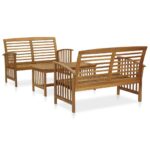 3 Piece Garden Lounge Set Solid Acacia Wood