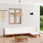 6 Piece Garden Lounge Set with Cushions Solid Acacia Wood