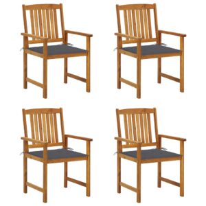 Outdoor Garden Patio Chairs Set with Comfort Cushions Solid Wood Seating Decor