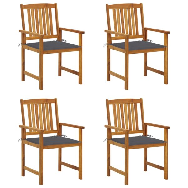 Outdoor Garden Patio Chairs Set with Comfort Cushions Solid Wood Seating Decor