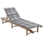 Garden Sun Lounger with Cushion Bamboo