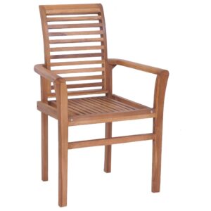 Dining Chairs 4 pcs with Anthracite Cushions Solid Teak Wood