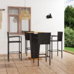 5 Piece Garden Bar Set Black