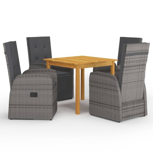 5 Piece Garden Dining Set Grey