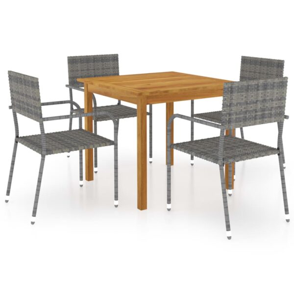 5 Piece Garden Dining Set Grey