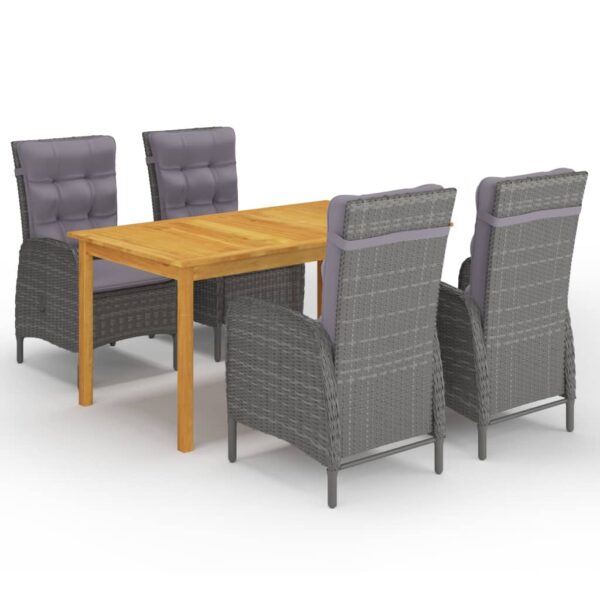 5 Piece Garden Dining Set Grey