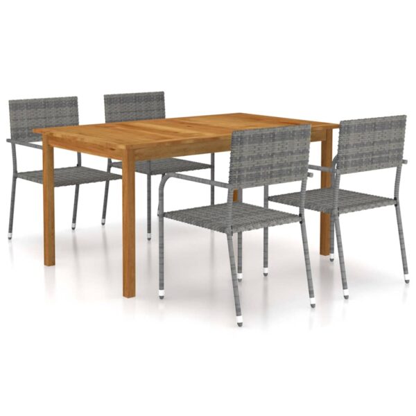 5 Piece Garden Dining Set Grey