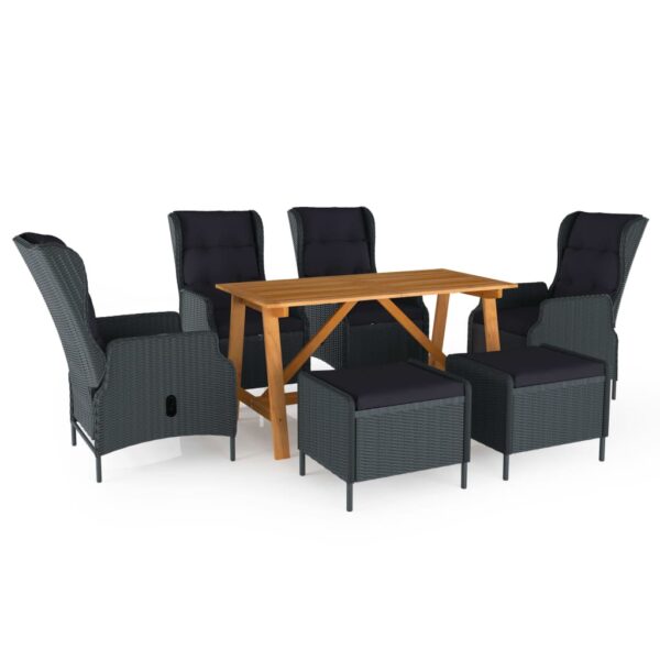 7 Piece Garden Dining Set Dark Grey