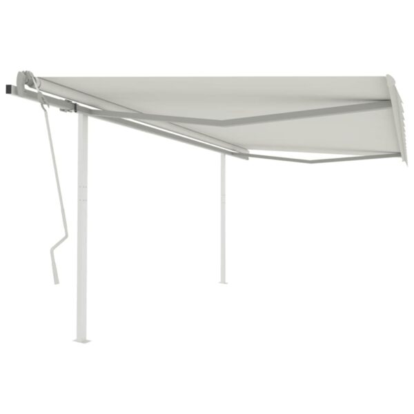 Manual Retractable Awning with Posts 4x3 m Cream