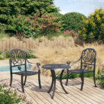 3 Piece Bistro Set Cast Aluminium Black