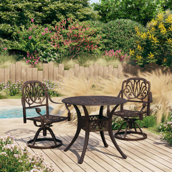 3 Piece Bistro Set Cast Aluminium Bronze