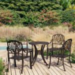 5 Piece Bistro Set Cast Aluminium Bronze