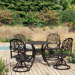 5 Piece Bistro Set Cast Aluminium Bronze