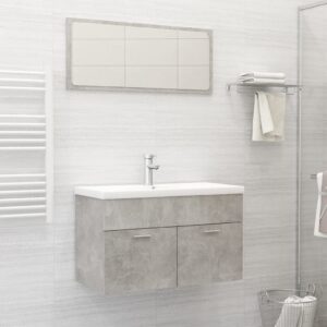 Bathroom Furniture Set Concrete Grey Engineered Wood