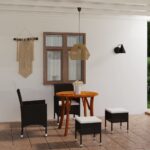 5 Piece Garden Dining Set Brown