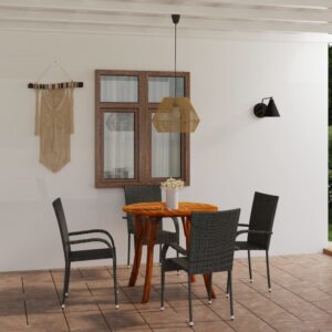 5 Piece Garden Dining Set Grey