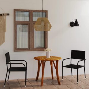 3 Piece Garden Dining Set Black