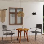 3 Piece Garden Dining Set Grey