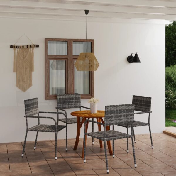 5 Piece Garden Dining Set Grey