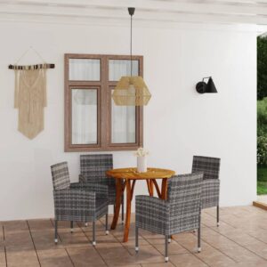 5 Piece Garden Dining Set Anthracite