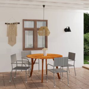 5 Piece Garden Dining Set Anthracite