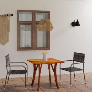 3 Piece Garden Dining Set Grey