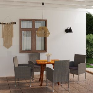 5 Piece Garden Dining Set Anthracite