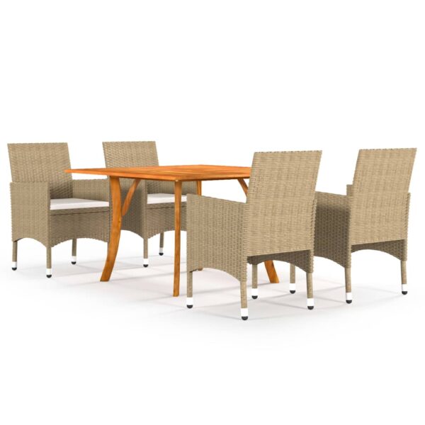 5 Piece Garden Dining Set Beige