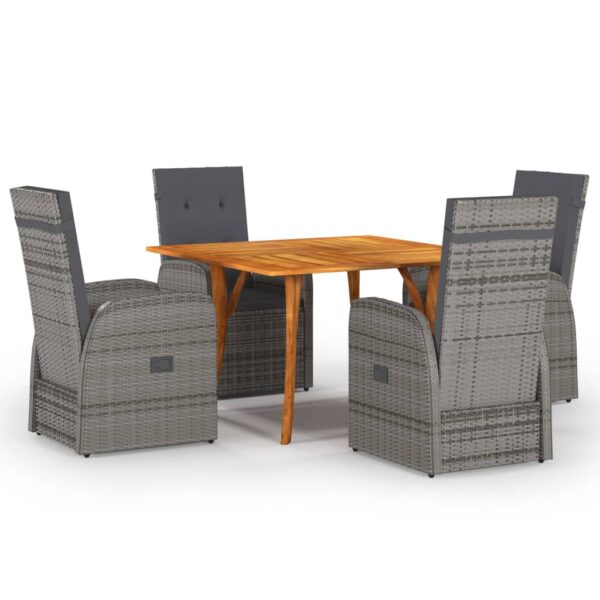 5 Piece Garden Dining Set Grey