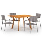 5 Piece Garden Dining Set Anthracite