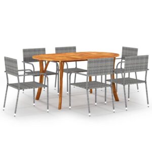 7 Piece Garden Dining Set Anthracite