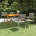 5 Piece Garden Dining Set Anthracite