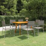 7 Piece Garden Dining Set Anthracite