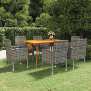 7 Piece Garden Dining Set Anthracite