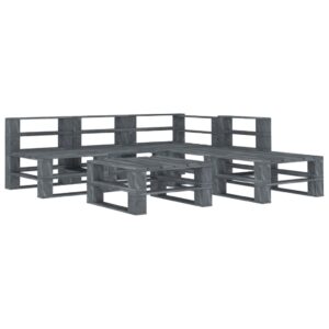 Rustic Grey Wooden Pallet Garden Lounge Set Outdoor Patio Furniture Weatherproof