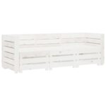 Chic White Wooden Pallet Sofa Set for Garden Patio Outdoor Seating Rustic Charm