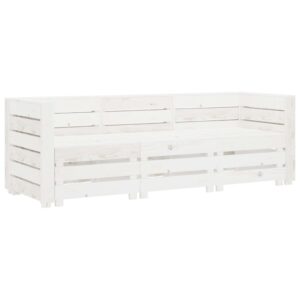 Chic White Wooden Pallet Sofa Set for Garden Patio Outdoor Seating Rustic Charm