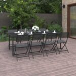 9 Piece Outdoor Dining Set Steel