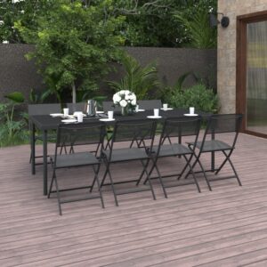 9 Piece Outdoor Dining Set Steel