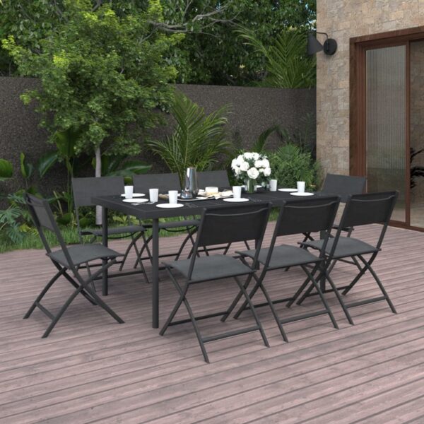 9 Piece Outdoor Dining Set Steel