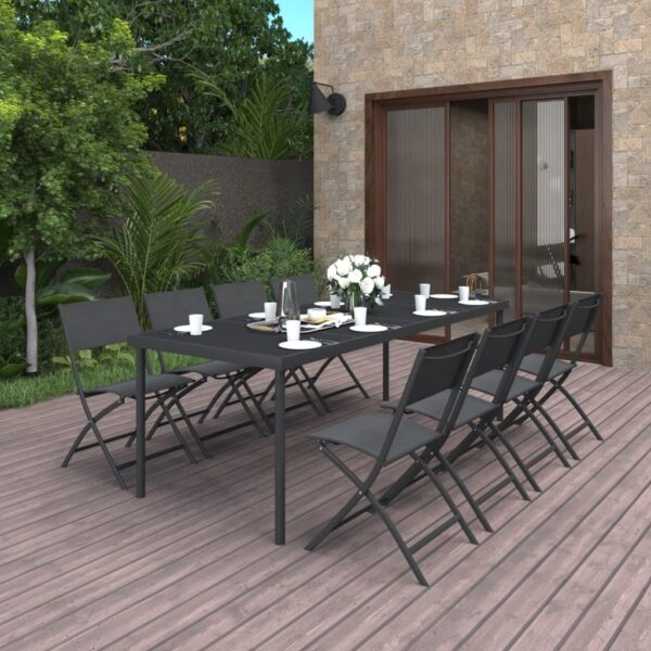 9 Piece Outdoor Dining Set Steel