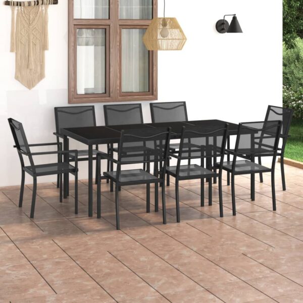 9 Piece Outdoor Dining Set Steel