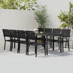 9 Piece Outdoor Dining Set Steel