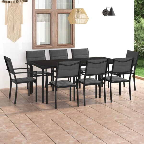 9 Piece Outdoor Dining Set Steel