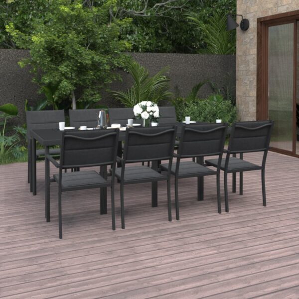 9 Piece Outdoor Dining Set Steel