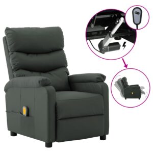 Electric Massage Chair Grey Faux Leather