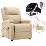 Electric Massage Chair Cream Fabric